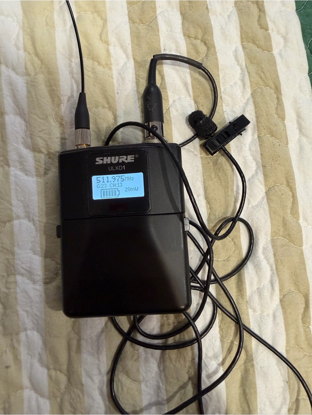SHURE ULXD1-G50 Band 470-534 MHz Wireless Bodypack Mic Transmitter & Microphone